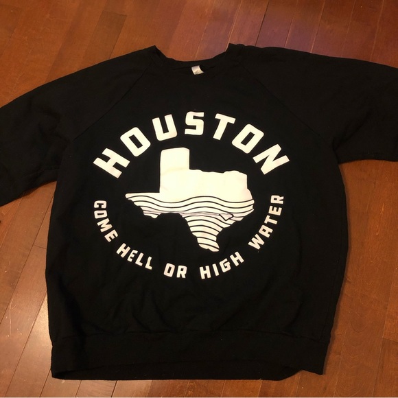 Unisex American Apparel Black Houston Crewneck Sweatshirt - Picture 3 of 4
